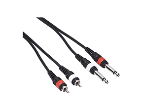 Kabel 2x Cinch - 2x Klinke 6,3 mm